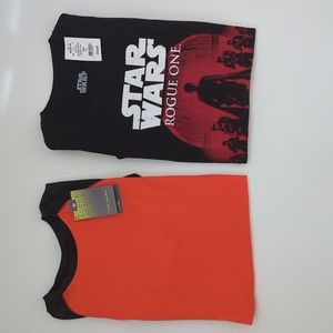 NWT (2) Lot Bundle Boys Short Sleeve T-Shirts Boys XL 18-20 Orange Black
